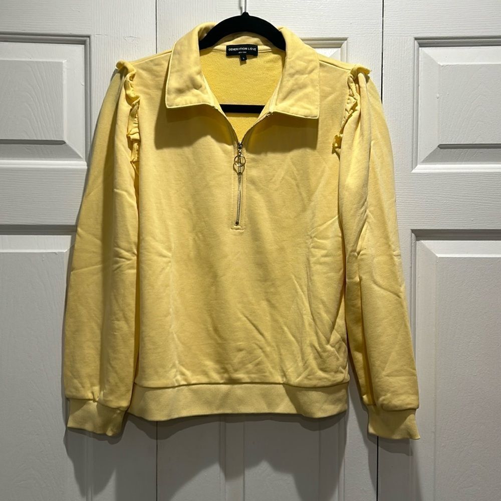 Generation Love Yellow Sweatshirt, Size Large